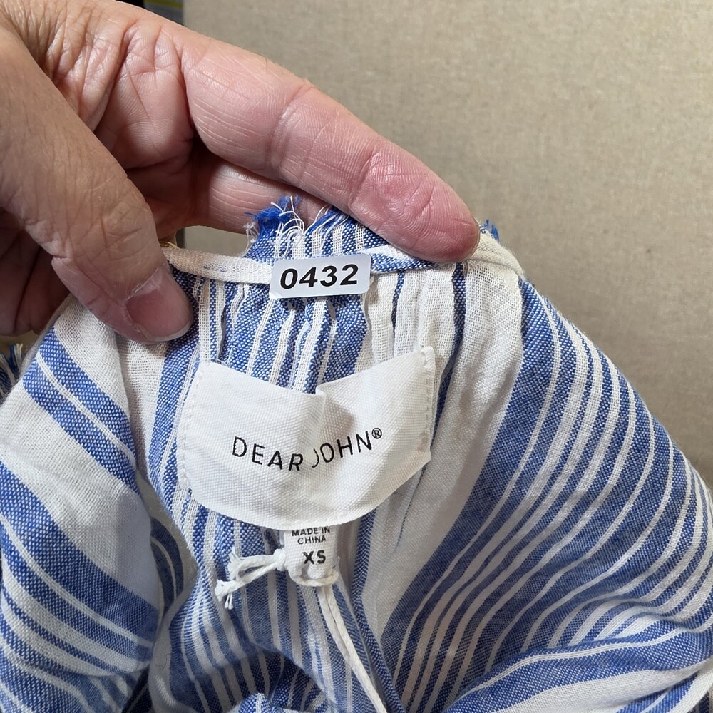 Dear John Fringe Edge Tank in Light Blue Stripe Womens Xtra Small. New. - Picture 4 of 10